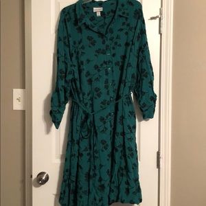 Button up green dress